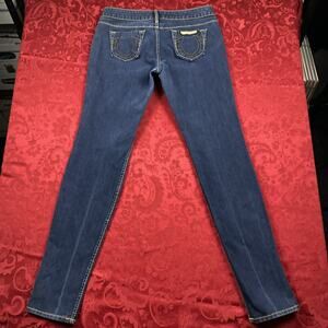 True Religion Stealth Stella Jeans‎ Women 28x31”Dark Wash Thick Stitch USA Made